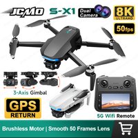 JCMO S-X1 3-Axis Gimbal Camera Drone 8K 50fps Professional Dual Camera GPS Brushless Motor Foldable 5G Wifi Remote Quadcopter