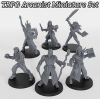 Arcane Spellcaster Miniatures - TTRPG Wizard & Sorcerer, Magical NPC Set, Collectible Game Accessories for Enchanted Forest & Ma