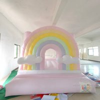 Mini Pastel Rainbow Jumping House Bouncy Castle Soft Play Bounce House for Party