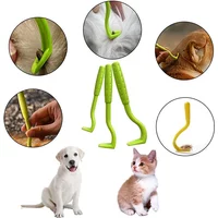 3Pcs/Set Pet Tick Remover Hook Tool Plastic Tick Removal Tweezers for Dogs Cats Small Animals Safe Tick Extractor