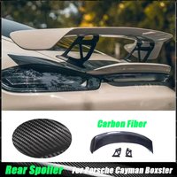 Carbon Fiber Car Rear Trunk Spoiler Boot Lip Wing For Porsche Cayman Boxster 981 986 987 718 GT4 GT 2016-2019
