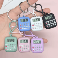Multifunctional Mini Calculator 8 Digits Display Portable Keychain Calculator Silent Button Lightweight Electronic Calculator