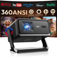 XGODY Gimbal A1 Autofokus Android 14 8K/4K Projektor 360ANSI Native 720P mit Wifi6 BT5.4 Allwinner H726 Tragbar für den Außenbereich