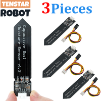 TENSTAR 3pcs Capacitive Soil Moisture Sensor Module V1.2 Corrosion Resistant Wide Voltage Wire Analog