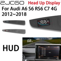 ZJCGO Car HUD Head Up Display Speedometer Projector Alarm Electronic Accessories for Audi A6 S6 RS6 C7 4G 2012~2018