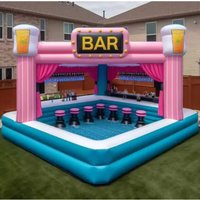 Large High-End Design Inflatable Platform Party Bar Newly Designed Inflatable Water Pool Bar for Outdoor Water Entertainment