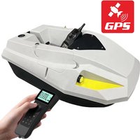 Electric RC Fishing Bait Boat Dual Hull Baitboat GPS Two 12V 500m Remote Range LED Light 2KG Fish Lures Bait Auto Home Return