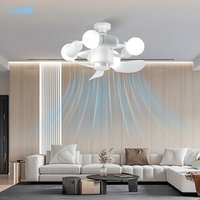 3/5 Heads Socket Fan Light with Remote DIY Light Source Fan Light E27 Screw Seat Silent Fan Light Ceiling Light for Kitchen