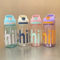 450 ml Sportwasserflasche, auslaufsicher, bunt, mit Strohhalm, Wasserkocher, gesunder Kunststoff, tragbar, Schulbecher, transparentes Wasser