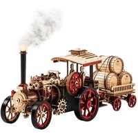ROKR Auto-Modellbausatz 3D Holzpuzzle Dampflok-Bausatz 1:28 Mechanische Dampflokomotive Fantastische Geschenke für Erwachsene und Jugendliche