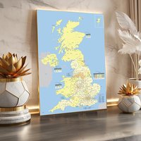 A1/A2 United Kingdom Map The UK Detailed Regions Map Wall Art Poster Canvas Home Decoration Travel Office School Supplies