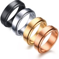 Stainless Steel Spinner Fidget Ring for Men Women Anxiety Jewelry Size 5 To 12