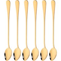 6Pcs Coffee Spoon Ice Cream Tea Stirring Spoon Kitchen Accessories Bar Tools Long Handled Spoons Stainless Steel Tableware Set