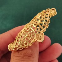 Luxury Big Flower Indian Ring Dubai Gold Plated Nigerian Wedding Ethiopian Trendy Rings For Women Party Gift