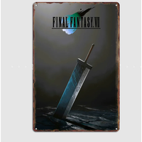 Final Fantasy VII Buster Sword Poster Metal Sign Custom Bedroom Room Decor Home Wall Decor Posters Indoor Wall Decoration