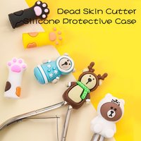 KANIU 1PCS 1.7X3.5CM Cute Cartoon Cat Paw Silicone Cuticle Nipper Protective Sleeve Elastic Guard Anti-Slide Nail Tool Protector