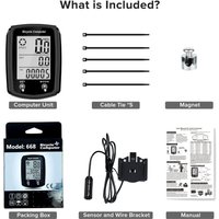 AliExpress Bike Computer and Bicycle Odometer Wired MPH KM/H Bike Speedometer with Automatic Wake-Up Cycling Speed Tracker LCD Display & Si