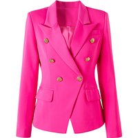 Helle Farbe Frühling Herbst Frauen Hot Pink schlanke schicke Mode Street Lady Qualität Blazer Oberbekleidung Jacken