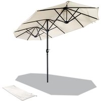 Double Garden Parasol, Extra Large Rectangular Patio Table Umbrella