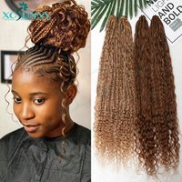 Crochet Braids Human Hair Pre Loop Boho Box Braid Crochet Human Hair Bundles Pre-looped With Curly Ends 100 Strands Color 30 27