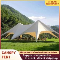 Tent 900D Oxford Cloth Single Double Pole Octopus Shape Stretch Outdoor Peak Starshade for Camping And Picnics