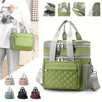Lunch Bag & Lunch Box for Women Men Double Deck Leakproof Insulated Thermal Lunch Bag Picnic Camping Food Cooler Bag for Work