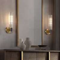 Nordic Creative Retro Copper Crystal LED Decor Home Wall Lamp High-end Bedroom Foyer Dining Room Lighting Fixtures