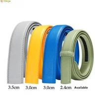 (No metal buckle) 2.4cm 3.0cm 3.5cm wide optional, yellow PU automatic buckle strap, gray with blue green strap