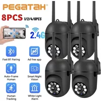 Kamery 2.4G 8MP Czarne Kamery Wifi do Monitoringu Wideo IP Zewnętrzne Ochrona Bezpieczeństwa Monitorowanie Zoom 5.0X Alarm Domowy O-Kam Pro APP