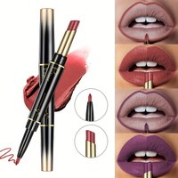 1PC 2-in-1 Dual End Matte Lip Liner & Lipstick Pencil - Long-Wear Smudge-Proof Velvet Lip Contour, Define & Fill