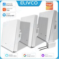 Tuya Smart Wifi Switch No Neutral Wire Required 1/2/3 Gang Wall Light Button Switch Smart Home Support Alexa Google Home Alice