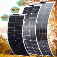 18V Flexible Solar Panels 50W 100W 120W Solar Balcony Photovoltaic Panel for Home Car Boat Camper 12V Battery Charger Waterproof