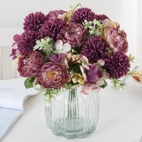 Artificial Big Silk Peony Hydrangea Flowers Yard Party Wedding Bridal Bouquets Home Room Dining Table Vase Centerpiece Scrapbook
