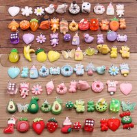 10Pcs 8 Color Mix Fruit Animals Flowers Sieve Resin Earring Charms Diy Findings Keychain Bracelets Pendant For Jewelry Making
