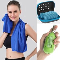 Summer Quick Dry Fitness Cool Towel Portable Mini Silica Gel Set Outdoor Sports Quick Dry Cool Towel with Silicone Bag