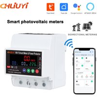 CHLIUYI 4P 100A Tuya WIFI Single-Phase Smart Photovoltaic Meter with Over/Undervoltage Protection and Prepaid Energy Meter