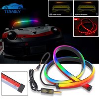 RGB LED Third Brake Light Strip Flexible High Mount Stop Brake Light Turn Signal12V Car Exterior Rear Lamp Strips for Car SUV