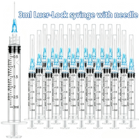 Seringue de distribution Luer Lock de 3 ml avec aiguille, 36/70/100 pièces, outil de distribution de liquide calibré et étanche pour animaux de compagnie, ferme, laboratoire, bricolage, plantes