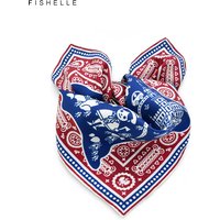 Red blue fairytale world natural silk twill scarf for women real silk scarves small square wrap ladies headband spring autumn