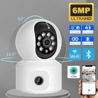 Caméra IP WiFi ICSEE 6MP à double objectif et double écran, PTZ, suivi automatique, caméra de sécurité domestique, babyphone, caméra de surveillance vidéo CCTV