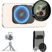 JJC 67mm ND2-128 Variable ND Filter Magnetic Lens Filter Adapter Kit For iPhone 17 16 15 14 Pro Max Plus Vlog Video Recording