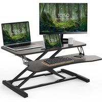 Converter for PC Computer Screens, Ergonomic Adjustable Desk Riser with 31 inch Keyboard Tray and Tablet Slot, Black