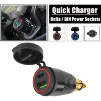 Szybka ładowarka motocyklowa USB 3.0 i typ C Zasilanie DIN Hella Adapter gniazda Do BMW F900XR R1150RT R1100RT R1200RT Do Tiger 800XC