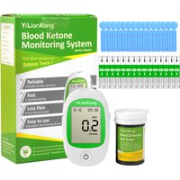 Kit de mesure des cétones sanguines pour le régime cétogène - Kit complet de test des cétones avec moniteur de cétones et bandelettes cétogènes, dispositif de ponction sanguine