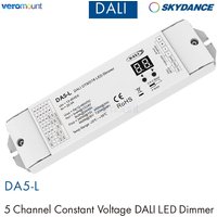 Skydance 5CH*4A 12V-48VDC CV DALI LED Dimmer 5 Channel 24V Controller Constant Voltage DA5-L(DT6/DT8)For RGB RGBCCT LED Light