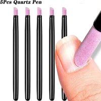 5PC Manicure Quartz Polishing Pen Set 130mm Dead Skin & Cuticle Remover Quartz Pen Fine Sanding Quartz Stone Nail Cuticle Pusher