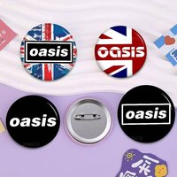 O-Oasis Band Tinplate Soft Button Pin Brooch Metal Badge Custom Jewelry Accessories Hat Bag Lapel
