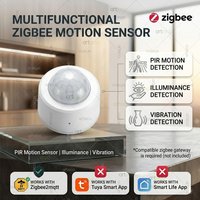 Zigbee Mini PIR Motion Sensor Human Motion Infrared Detector Vibration Lux Detection Works With Home Assistant Z2M Need Gateway