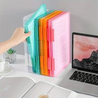 1pc Multi-layer Portable File Box, Portable Transparent File Box, A4 Plastic PP File Box , Waterproof Contract Storage Box