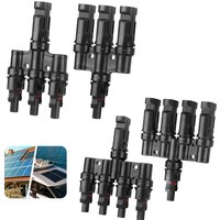 3 / 4 to 1 Solar Panel Connectors T Branch Connectors Cable Splitter Coupler 1 Male to 3 / 4 Female for Solar Panels